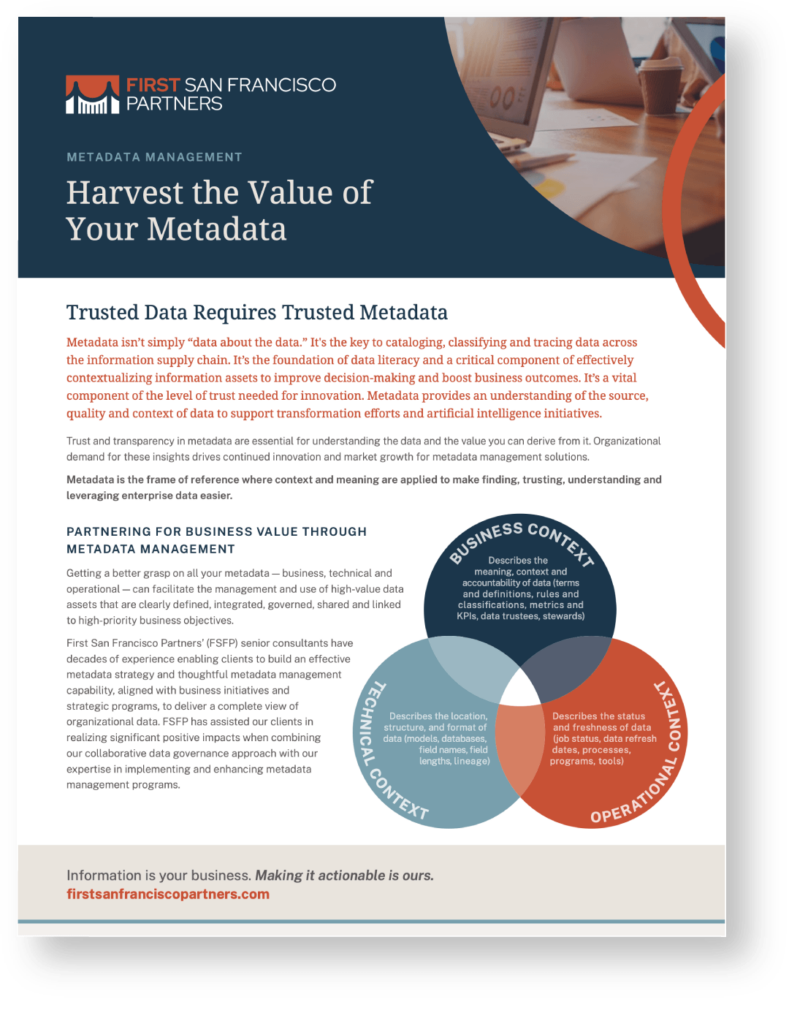 Metadata Management Consulting Services – First San Francisco Partners