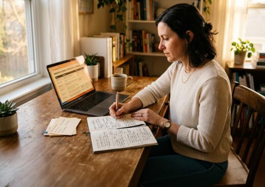 professional organizing notes and structured information representing semantic layer in ai governance consulting services and contextual data meaning